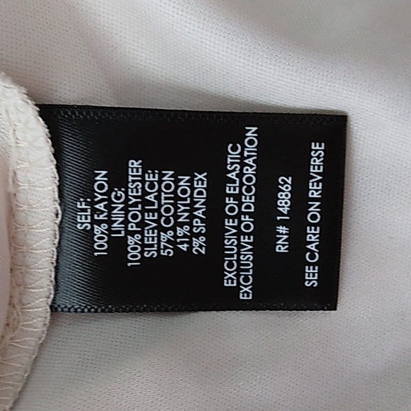 Torrid Baby Doll Top Size 2X Beige Gauze Clip Dot Layered 3/4 Length Sleeves - Picture 10 of 10